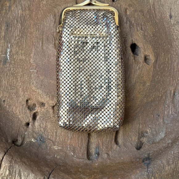 Whiting & Davis Handbags - Whiting & Davis vintage gold metal mesh cigarette / glasses case IMPERFECT READ